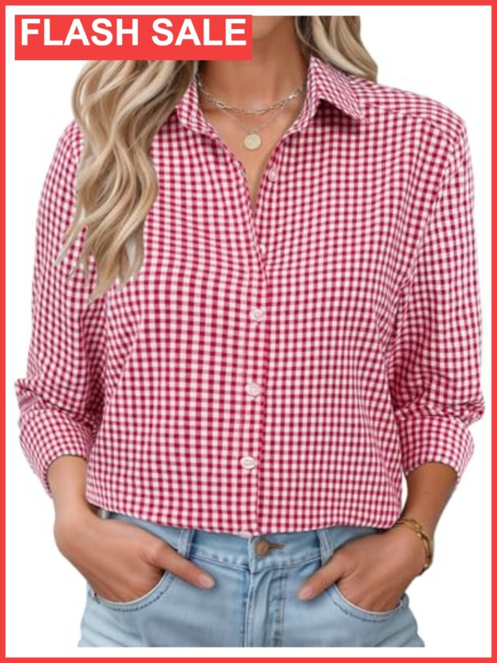 LOMON Women's Long Sleeve Button Down Shirt Loose Fit Cotton Casual Blouse